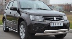 27 999 р. Защита переднего бампера (2 трубыØ75х42 мм, нержавейка) Russtal Suzuki Grand Vitara JT 5 дверей 2-ой рестайлинг (2012-2016)  с доставкой в г. Тольятти. Увеличить фотографию 4