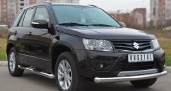 Одинарная защита переднего бампера диаметром 76 мм (5 дв.) SLITKOFF Suzuki Grand Vitara JT 5 дверей 2-ой рестайлинг (2012-2016)