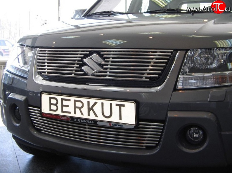 4 389 р. Декоративная вставка решетки радиатора (V2.0) Berkut Suzuki Grand Vitara JT 3 двери дорестайлинг (2005-2008)  с доставкой в г. Тольятти