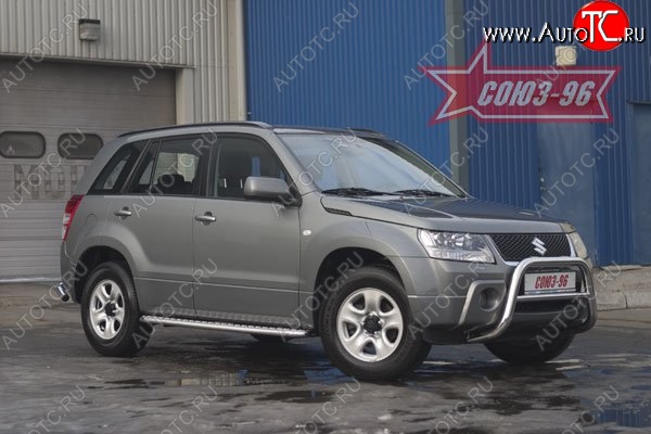 8 774 р. Защита переднего бампера Souz-96 (d60) Suzuki Grand Vitara JT 3 двери дорестайлинг (2005-2008)  с доставкой в г. Тольятти