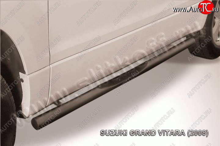 12 399 р. Защита порогов Slitkoff Suzuki Grand Vitara JT 3 двери дорестайлинг (2005-2008) (Цвет: серебристый)  с доставкой в г. Тольятти