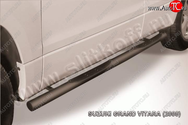 13 749 р. Защита порогов Slitkoff Suzuki Grand Vitara JT 5 дверей дорестайлинг (2005-2008) (Цвет: серебристый)  с доставкой в г. Тольятти