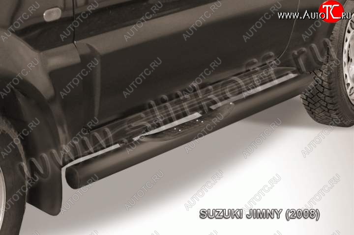 11 349 р. Защита порогов Slitkoff Suzuki Jimny JB23/JB43 1-ый рестайлинг (2002-2012) (Цвет: серебристый)  с доставкой в г. Тольятти