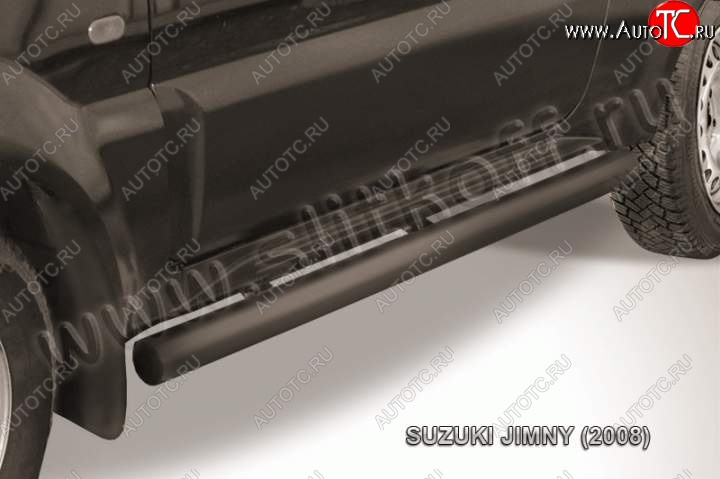 10 599 р. Защита порогов Slitkoff Suzuki Jimny JB23/JB43 1-ый рестайлинг (2002-2012) (Цвет: серебристый)  с доставкой в г. Тольятти