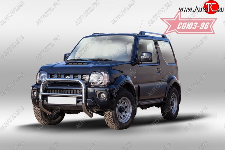 9 899 р. Защита переднего бампера Souz-96 (d60) Suzuki Jimny JB23/JB43 2-ой рестайлинг (2012-2018)  с доставкой в г. Тольятти