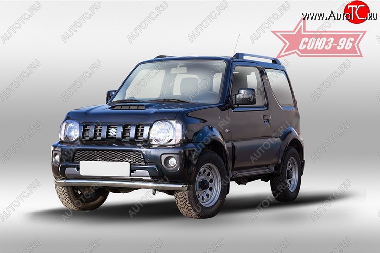 9 494 р. Защита переднего бампера одинарная Souz-96 (d60). Suzuki Jimny JB23/JB43 2-ой рестайлинг (2012-2018)  с доставкой в г. Тольятти