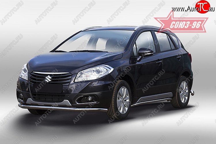 1 169 р. Защита переднего бампера одинарная New - Souz-96 (d60). Suzuki SX4 JYB, JYA хэтчбэк дорестайлинг (2013-2016)  с доставкой в г. Тольятти