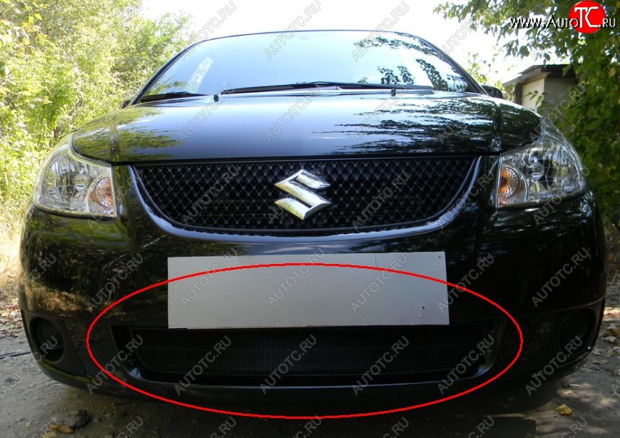 1 469 р. Защитная решётка в воздуховод автомобиля (седан) Russtal (черная)  Suzuki SX4  GYA,GYB (2010-2016)  рестайлинг, хэтчбэк  с доставкой в г. Тольятти