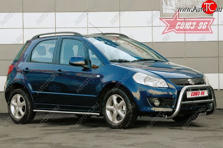 9 899 р. Защита переднего бампера Souz-96 (d60) Suzuki SX4 GYA,GYB  рестайлинг, хэтчбэк (2010-2016)  с доставкой в г. Тольятти