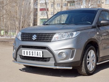 16 449 р. Одинарная защита переднего бампера диаметром 42 мм SLITKOFF Suzuki Vitara LY дорестайлинг (2015-2019)  с доставкой в г. Тольятти. Увеличить фотографию 3