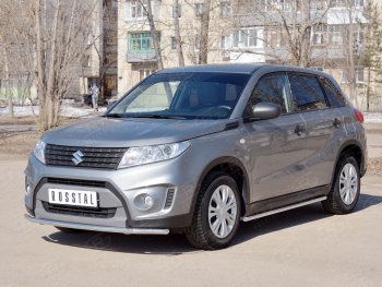 16 449 р. Одинарная защита переднего бампера диаметром 42 мм SLITKOFF Suzuki Vitara LY дорестайлинг (2015-2019)  с доставкой в г. Тольятти. Увеличить фотографию 4