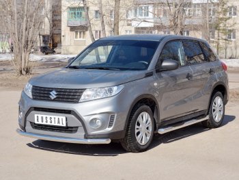 15 499 р. Одинарная защита переднего бампера диаметром 63 мм SLITKOFF Suzuki Vitara LY дорестайлинг (2015-2019)  с доставкой в г. Тольятти. Увеличить фотографию 2