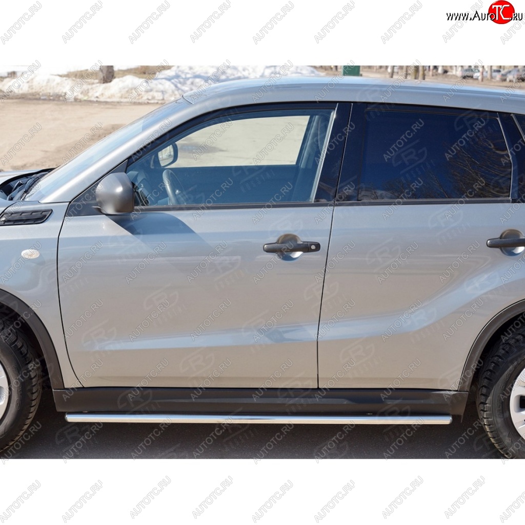 17 299 р. Защита порогов SLITKOFF из круглой трубы диаметром 42 мм v3  Suzuki Vitara  LY (2015-2025) дорестайлинг, рестайлинг  с доставкой в г. Тольятти