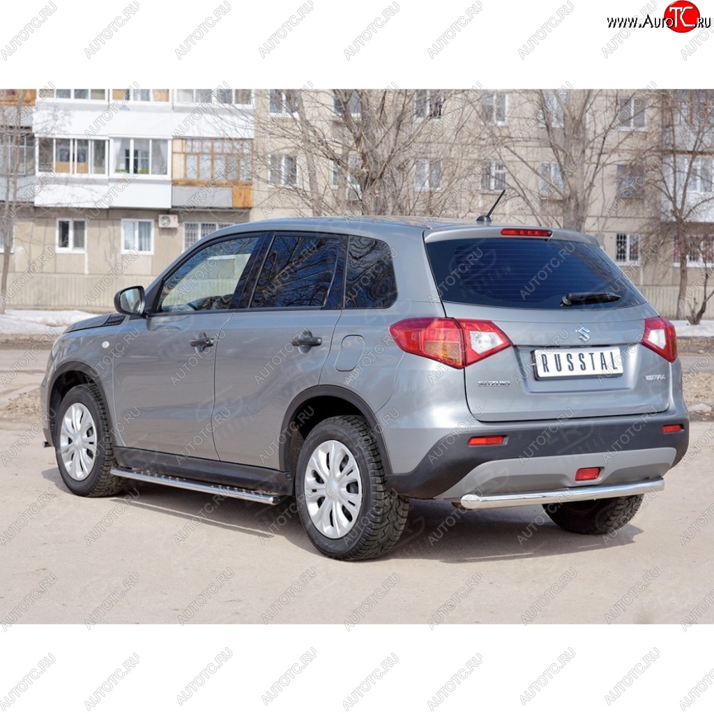 15 249 р. Одинарная защита заднего бампера из трубы диаметром 63 мм SLITKOFF Suzuki Vitara LY дорестайлинг (2015-2019)  с доставкой в г. Тольятти