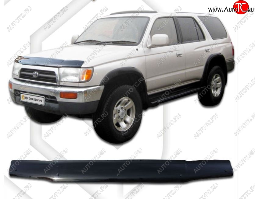 1 999 р. Дефлектор капота (RZN180, RZN185, VZN180, VZN185, VZN180, VZN185) CA-Plastiс  Toyota 4Runner  N180 (1995-2002) 5 дв. дорестайлинг, рестайлинг (Classic черный, Без надписи)  с доставкой в г. Тольятти