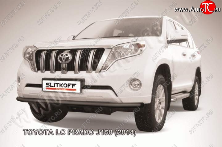 11 299 р. Защита переднего бампер Slitkoff Toyota Land Cruiser Prado J150 1-ый рестайлинг (2013-2017) (Цвет: серебристый)  с доставкой в г. Тольятти