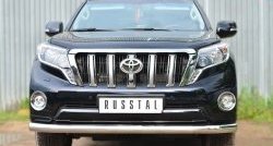 Одинарная защита переднего бампера диаметром 76 мм SLITKOFF Toyota Land Cruiser Prado J150 1-ый рестайлинг (2013-2017)