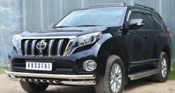 14 899 р. Защита порогов из круглой трубы диаметром 42 мм SLITKOFF Toyota Land Cruiser Prado J150 1-ый рестайлинг (2013-2017)  с доставкой в г. Тольятти. Увеличить фотографию 4