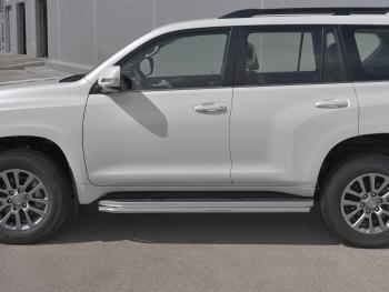 Защита порогов (Ø42 мм, BLACK ONYX) SLITKOFF Toyota Land Cruiser Prado J150 3-ий рестайлинг (2020-2025) ()