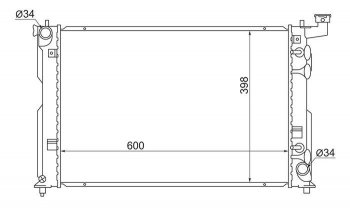 Радиатор двигателя SAT Toyota Caldina T240 универсал дорестайлинг (2002-2004)