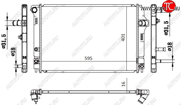 8 249 р. Радиатор двигателя SAT Toyota Yaris XP130 хэтчбэк 5 дв. дорестайлинг (2010-2014)  с доставкой в г. Тольятти