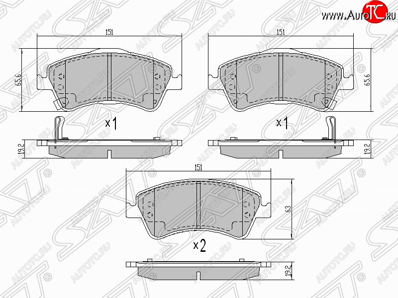 979 р. Колодки тормозные (передние) SAT  Toyota Auris (E150,  E180), Avensis (T270 седан,  T270 универсал), Corolla (E150)  с доставкой в г. Тольятти