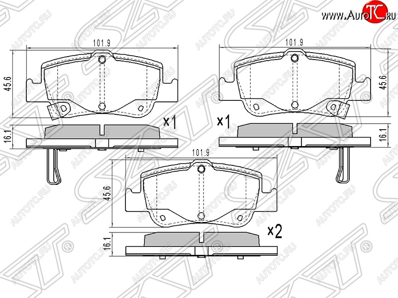 739 р. Колодки тормозные SAT (задние) Toyota Corolla E180 рестайлинг (2016-2019)  с доставкой в г. Тольятти