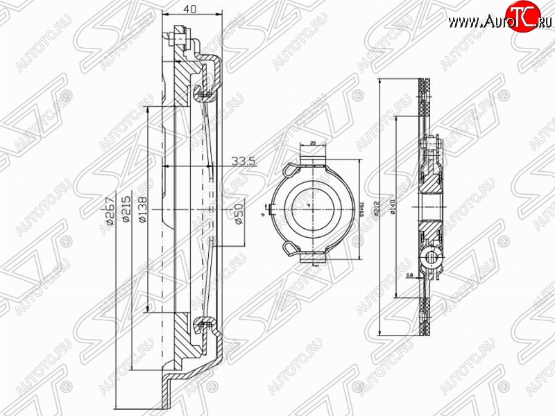 7 799 р. Комплект сцепления (1.6, 1.8, 4AFE, 7AFE, 1ZZ-FE) SAT Toyota Avensis T220 седан рестайлинг (2000-2003)  с доставкой в г. Тольятти