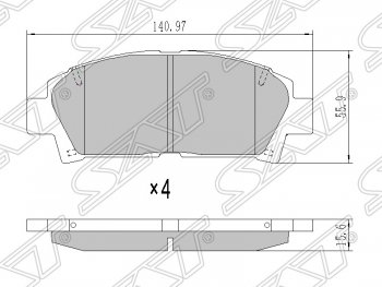 Колодки тормозные SAT (передние) Toyota Avensis T220 седан рестайлинг (2000-2003)