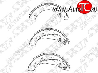 2 299 р. Колодки тормозные SAT (задние) Toyota Avensis T220 седан рестайлинг (2000-2003)  с доставкой в г. Тольятти