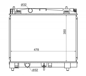 Радиатор двигателя SAT Toyota Yaris XP130 хэтчбэк 5 дв. дорестайлинг (2010-2014)