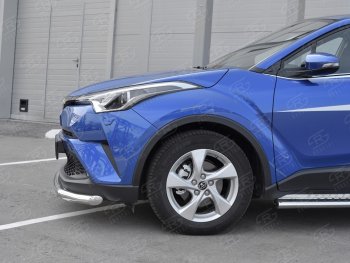 13 699 р. Защита переднего бампера (Ø63 мм, нержавейка) SLITKOFF Toyota C-HR NGX10, ZGX10 дорестайлинг (2016-2019)  с доставкой в г. Тольятти. Увеличить фотографию 3