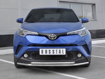 14 999 р. Защита переднего бампера (2 трубы Ø42 мм, нержавейка) SLITKOFF Toyota C-HR NGX10, ZGX10 дорестайлинг (2016-2019)  с доставкой в г. Тольятти. Увеличить фотографию 2