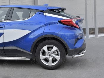 17 999 р. Защита заднего бампера (2 трубы Ø63 и 42 мм, нержавейка) SLITKOFF  Toyota C-HR  NGX10, ZGX10 (2016-2019) дорестайлинг  с доставкой в г. Тольятти. Увеличить фотографию 3