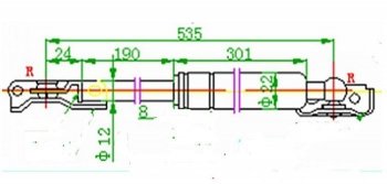 Левый газовый упор крышки багажника SAT Toyota Caldina T190 дорестайлинг универсал (1992-1995)