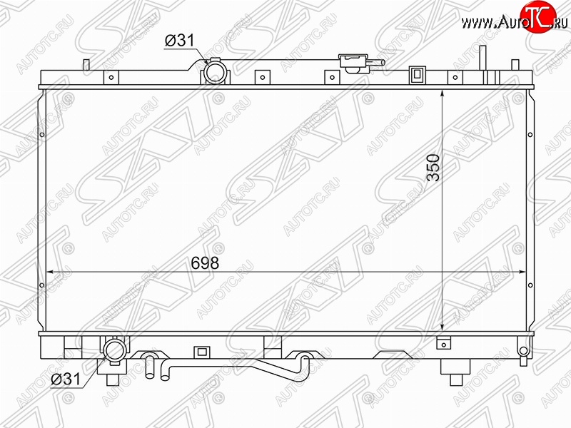 5 399 р. Радиатор двигателя SAT Toyota Corona T190 седан дорестайлинг (1992-1994)  с доставкой в г. Тольятти