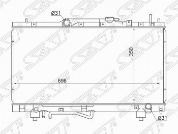 Радиатор двигателя SAT (трубчатый, МКПП/АКПП, Китай) Toyota Caldina T190 дорестайлинг универсал (1992-1995)