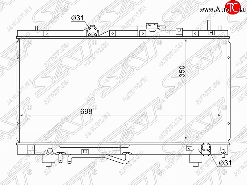 6 499 р. Радиатор двигателя SAT (трубчатый, МКПП/АКПП, Китай) Toyota Caldina T190 дорестайлинг универсал (1992-1995)  с доставкой в г. Тольятти