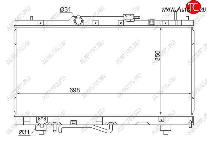 6 799 р. Радиатор двигателя SAT (пластинчатый, МКПП/АКПП, Пробка радиатора R102A, Китай) Toyota Caldina T190 дорестайлинг универсал (1992-1995)  с доставкой в г. Тольятти