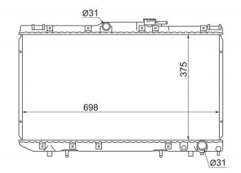 6 699 р. Радиатор двигателя SAT Toyota Corona T190 седан дорестайлинг (1992-1994)  с доставкой в г. Тольятти. Увеличить фотографию 1