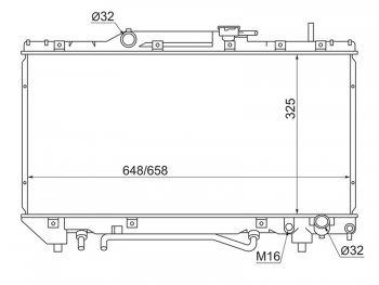 Радиатор двигателя (пластинчатый, МКПП/АКПП,	3SFE/3SGE/4SFE) SAT Toyota Corona T190 седан дорестайлинг (1992-1994)