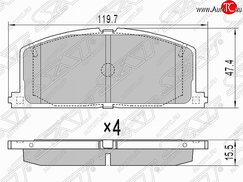 1 189 р. Колодки тормозные (передние) SAT Toyota Corolla E110 седан дорестайлинг (1997-2000)  с доставкой в г. Тольятти