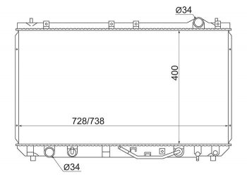 Радиатор двигателя SAT Toyota Mark 2 Qualis седан (1997-2002)