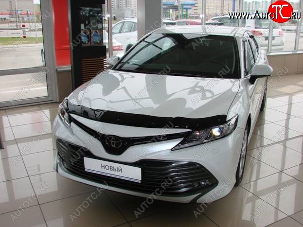 3 299 р. Дефлектор капота SIM Toyota Camry XV70 дорестайлинг (2017-2021)  с доставкой в г. Тольятти