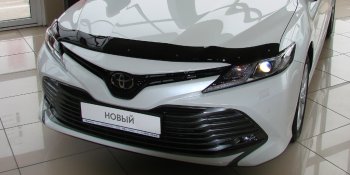 3 299 р. Дефлектор капота SIM Toyota Camry XV70 дорестайлинг (2017-2021)  с доставкой в г. Тольятти. Увеличить фотографию 2