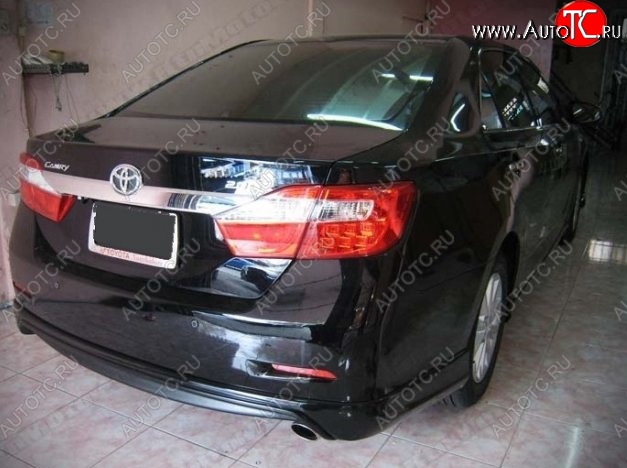 3 789 р. Накладка на задний бампер CT Toyota Camry XV50 дорестайлинг (2011-2014) (Неокрашенная)  с доставкой в г. Тольятти