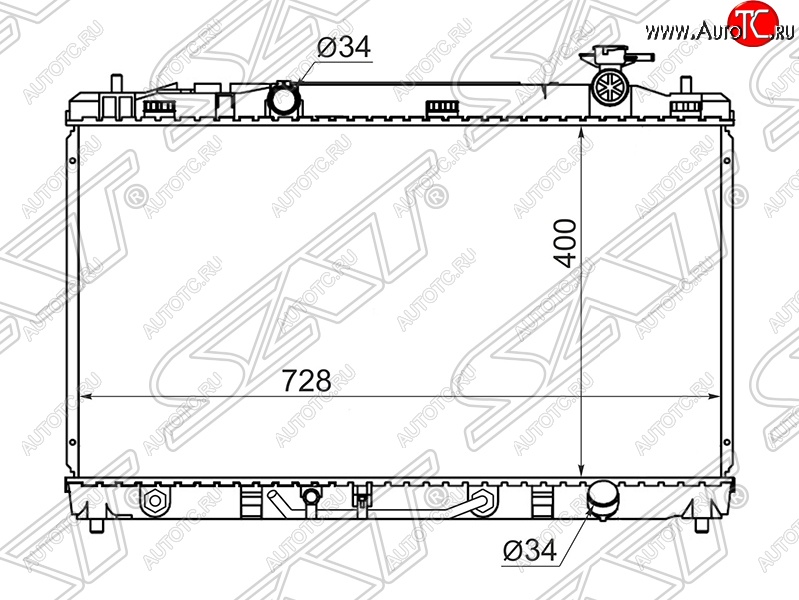 7 649 р. Радиатор двигателя SAT (пластинчатый, 2.4, МКПП/АКПП) Toyota Venza GV10 дорестайлинг (2008-2012)  с доставкой в г. Тольятти