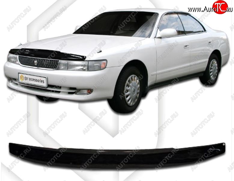 1 969 р. Дефлектор капота CA-Plastiс  Toyota Chaser (1992-1996) (Classic черный, Без надписи)  с доставкой в г. Тольятти