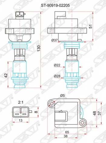 Катушка зажигания SAT Toyota Cresta X100 рестайлинг (1998-2001)