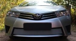 1 539 р. Сетка на бампер Russtal (хром) Toyota Corolla E180 дорестайлинг (2013-2016)  с доставкой в г. Тольятти. Увеличить фотографию 3